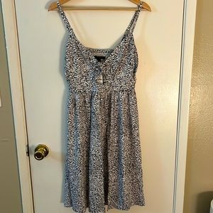 Banana Republic Tie-Front Mini Dress, Mountain Gray color in XS